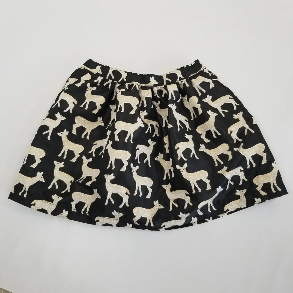 Gymboree Deer Print Skirt Girls L 14 NWOT